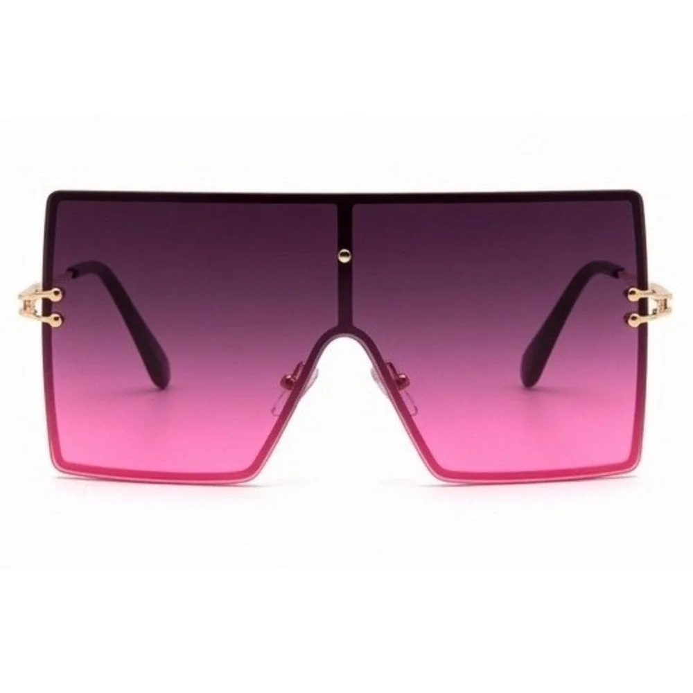 Bold Oversized Square Women Sunglasses Featuring Trendy Dark Cherry Lenses Gafas
